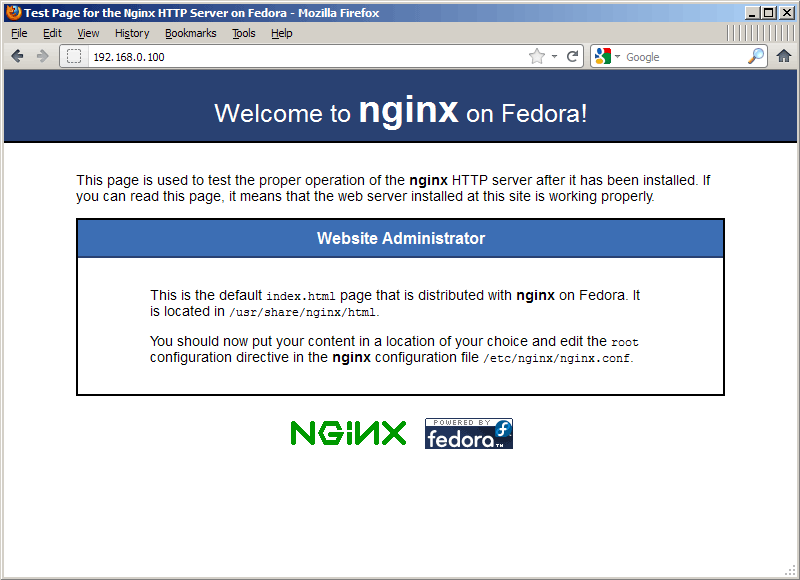 nginx-fedora