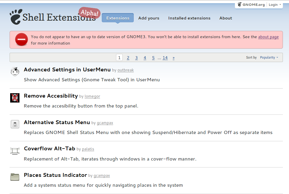 gnome-shell extensions