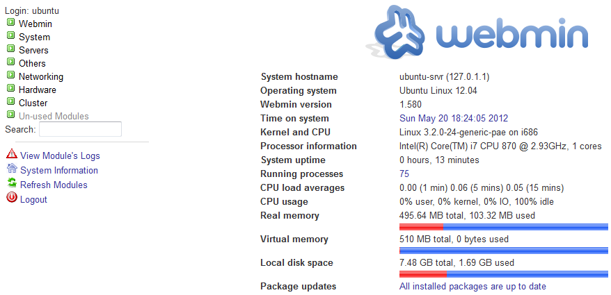 webmin界面