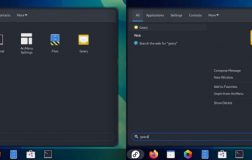 arc menu gnome 扩展中启动器菜单布局的屏幕截图